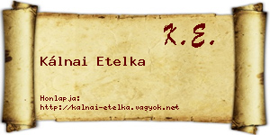 Kálnai Etelka névjegykártya