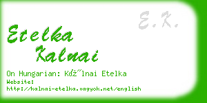 etelka kalnai business card